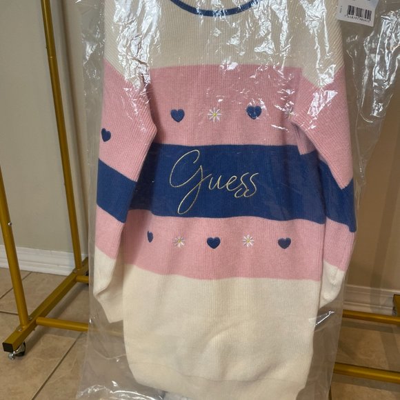 GUESS MULTI COLOR STRIPE SWEATER DRESS 6X/7 - Picture 4 of 10